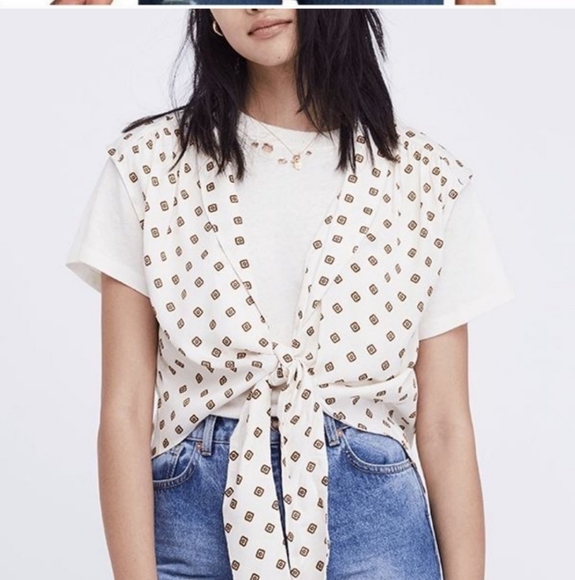 Free People Mornings in Marrakesh Tie Vest Cream - Picture 2 of 4